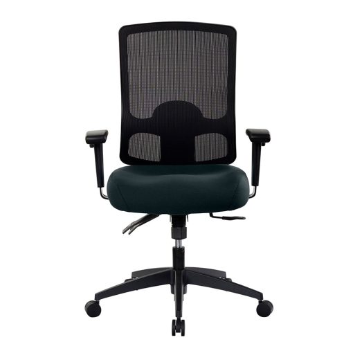 Buro Tidal Mesh Chair - Black Seat With Arms From Front