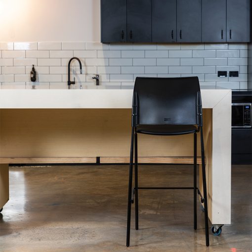 Buro Maxim Barstool, 4 legs, Black Frame | In-Situ From Back