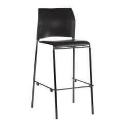 Buro Maxim Barstool, Black Frame, 4 legs | Angled To Side From Front