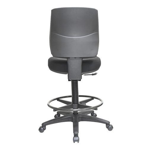 Buro Roma 1 Lever Mid Back Drafting Chair, Black fabric | From Back
