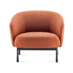 Cosmos Lounge Chair, Rust Fabric, 1 Seater | From Front