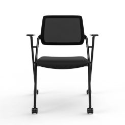 Air mesh back training chair | black | without tablet arm | from front
