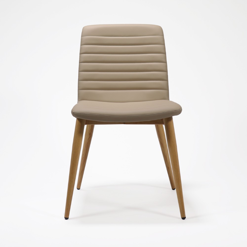 Pixel 4 leg chair | almond PU | from front