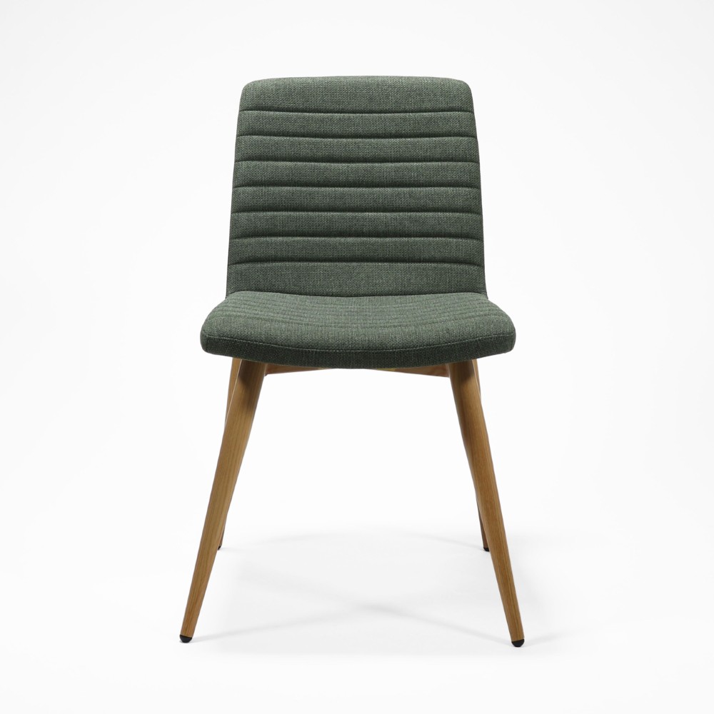 Pixel 4 leg chair | olive fabric | from front