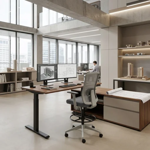 Buro Elan Drafting Chair Grey In-Situ