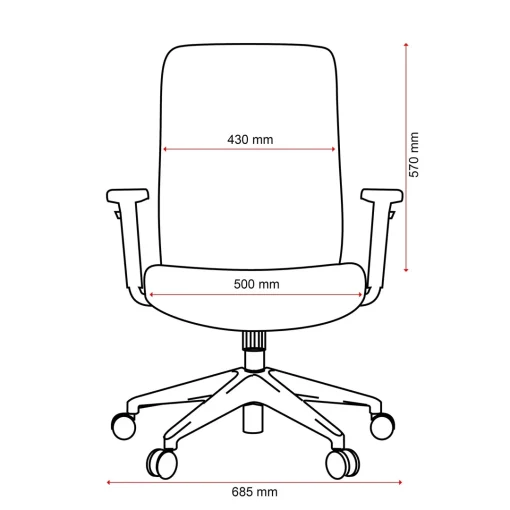 Mondo Gene Office Chair Dimensions From Front