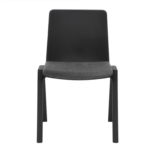 Academy stacking chair black seat black seat pad no tablet arm from front