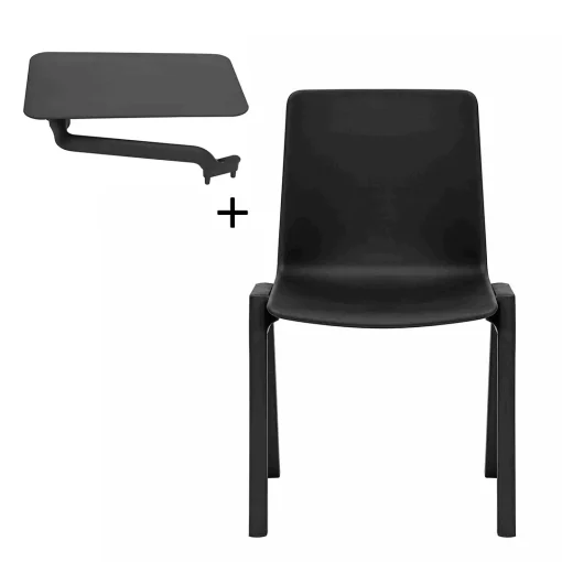 Academy stacking chair black with tablet arm extra
