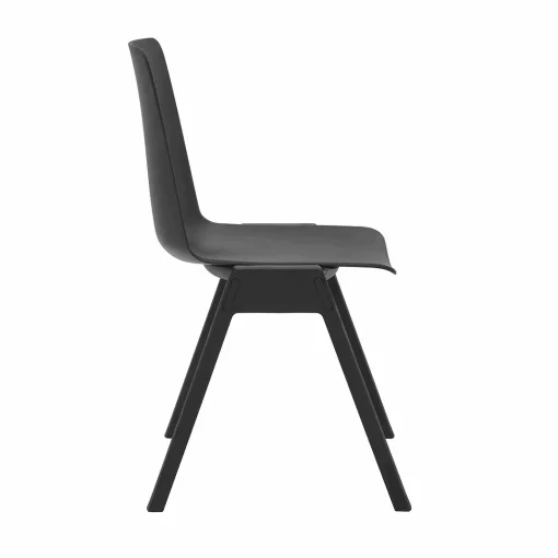 Academy stacking chair black from side