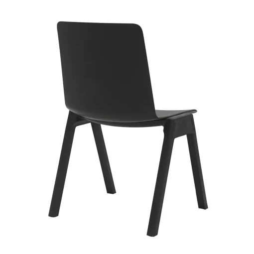 Academy stacking chair black from back angled to side