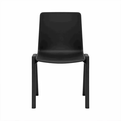Academy stacking chair black from front