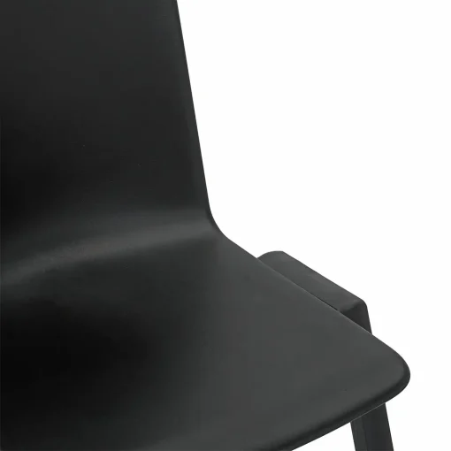Academy stacking chair black from front angled to seat