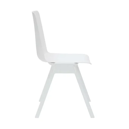 Academy stacking chair white from side