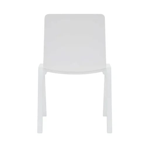 Academy stacking chair white from back