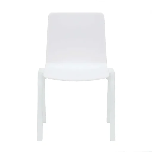 Academy stacking chair white from front