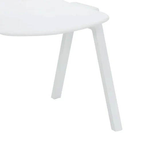 Academy stacking chair white from front angled to legs