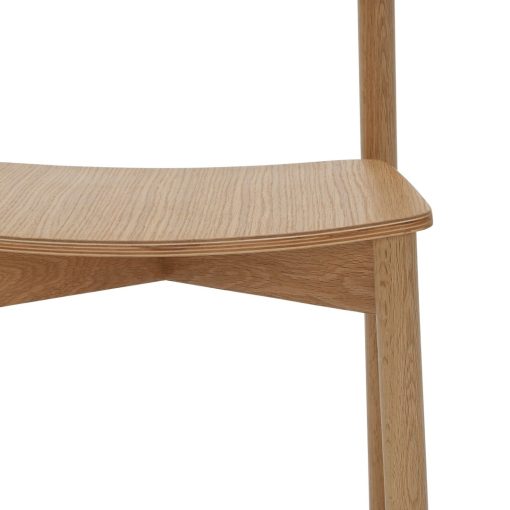 Arlo Timber Chair Angled To Close Up Of Seat