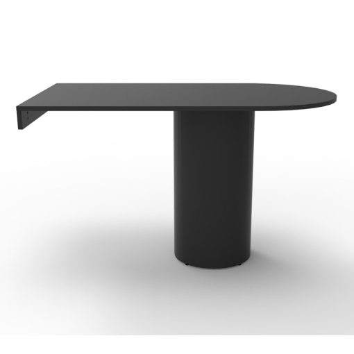 Estilo Drum Base D-End High Bar Meeting Table Black Base Black Top Angled To Side