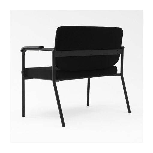 Endura Max Bariatric Chair Black Fabric With Arms Angled To Back From Left Side