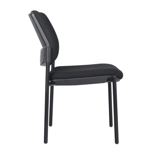 Endura visitor chair black fabric no arms from right side