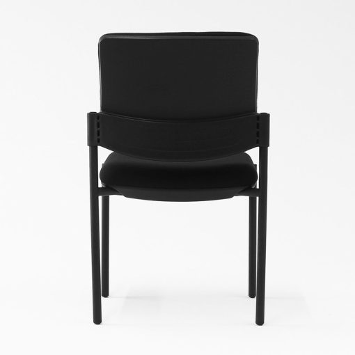 Endura visitor chair black fabric no arms from back