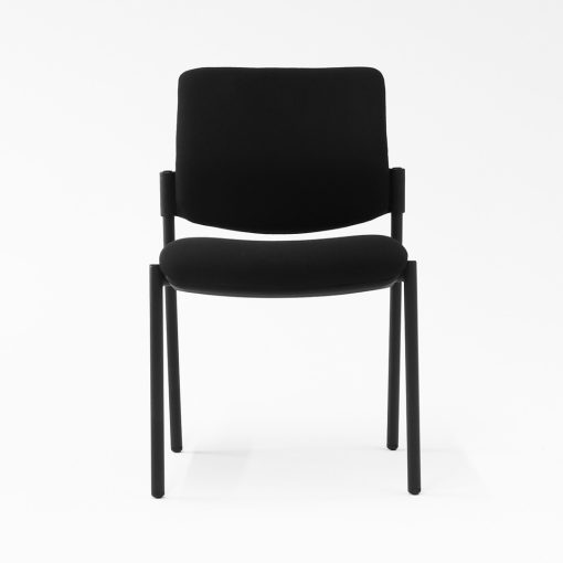 Endura visitor chair black fabric no arms from front
