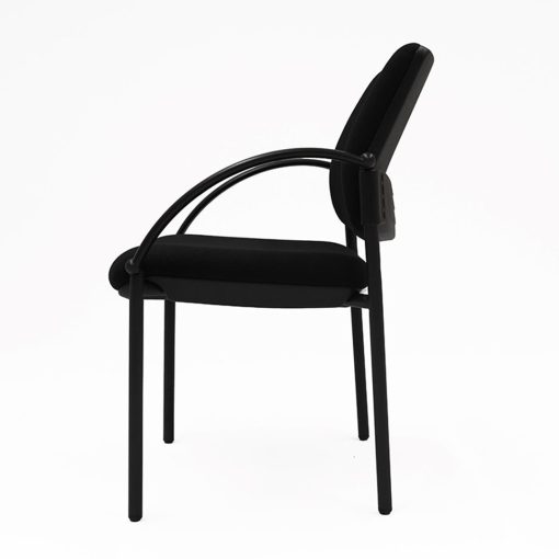 Endura visitor chair black fabric with arms from side