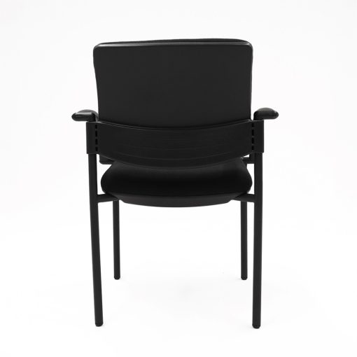 Endura visitor chair black fabric with arms from back
