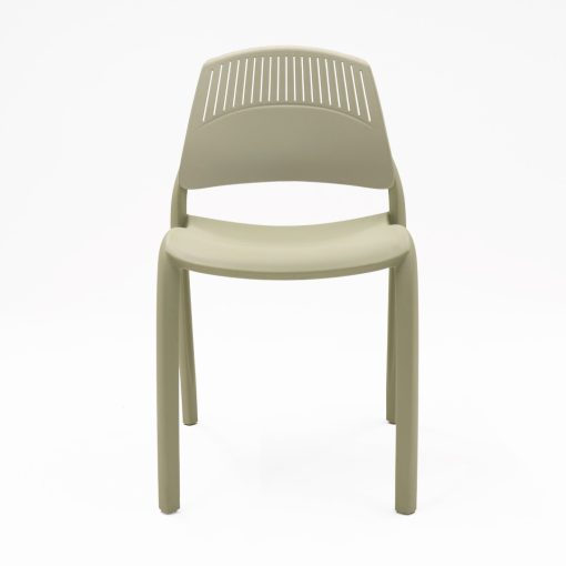 Flexi stacking chair green backrest green seat from front