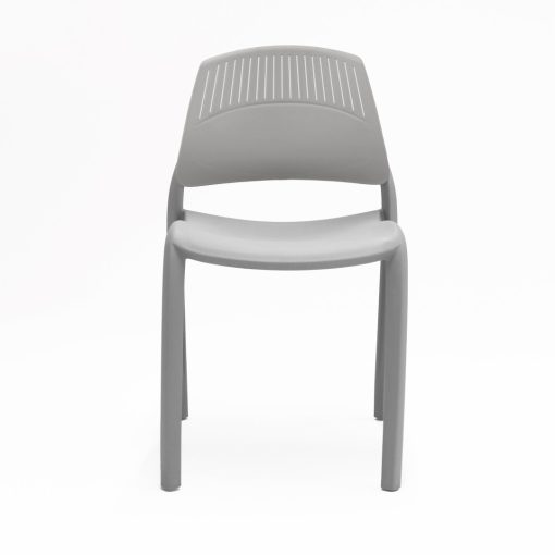 Flexi stacking chair grey backrest grey seat from front