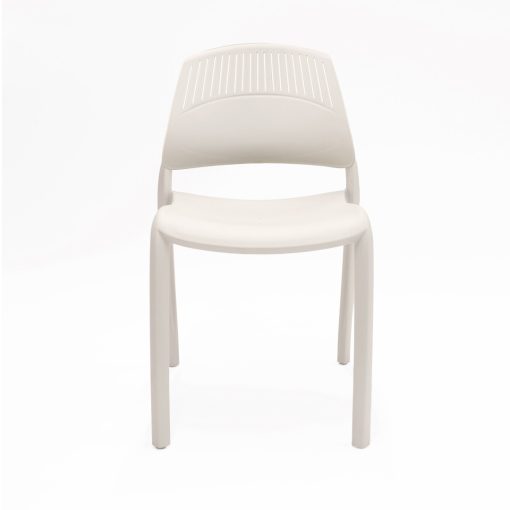 Flexi stacking chair white backrest white seat from front