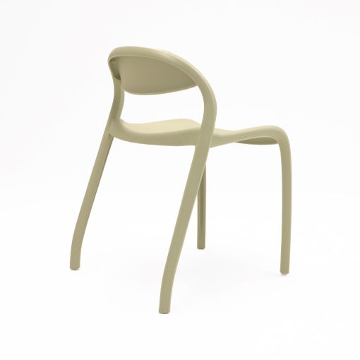 Flexi Junior Stacking Chair Green Angled To Right Side From Back