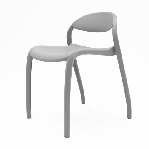 Flexi Junior Stacking Chair Grey Angled To Left Side From Front