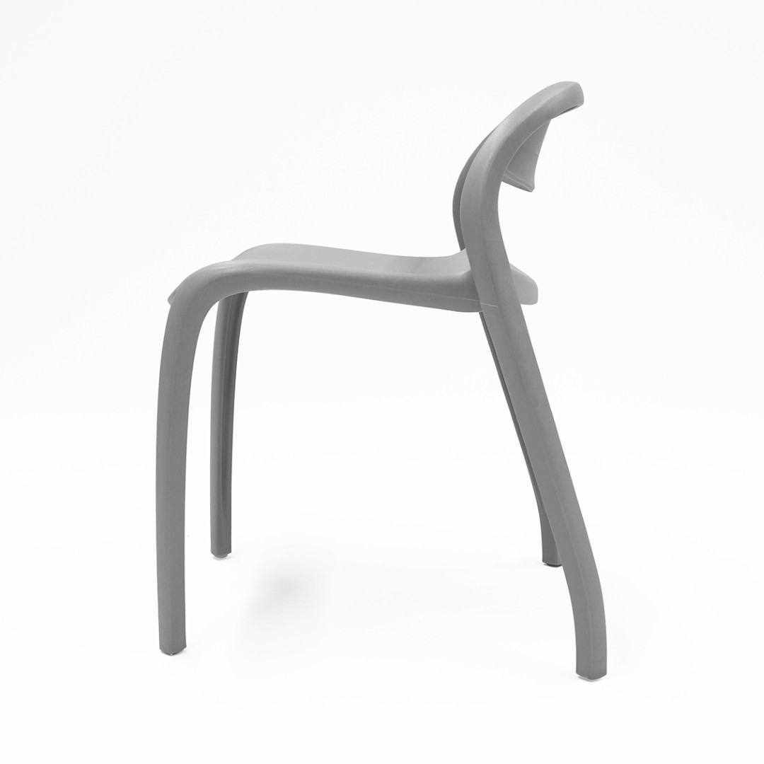 Flexi Junior Stacking Chair Grey Angled To Side