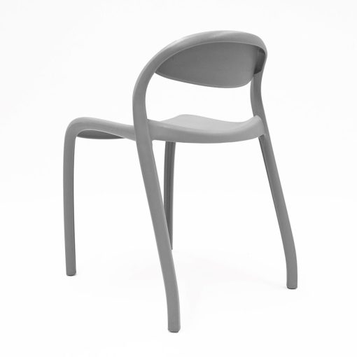 Flexi Junior Stacking Chair Grey Angled To Left Side From Back