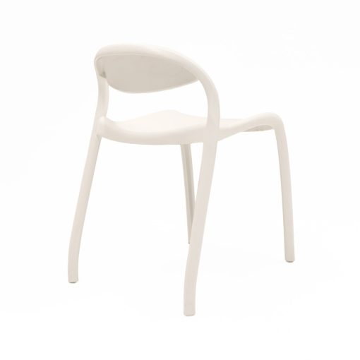 Flexi Junior Stacking Chair White Angled To Right Side From Back