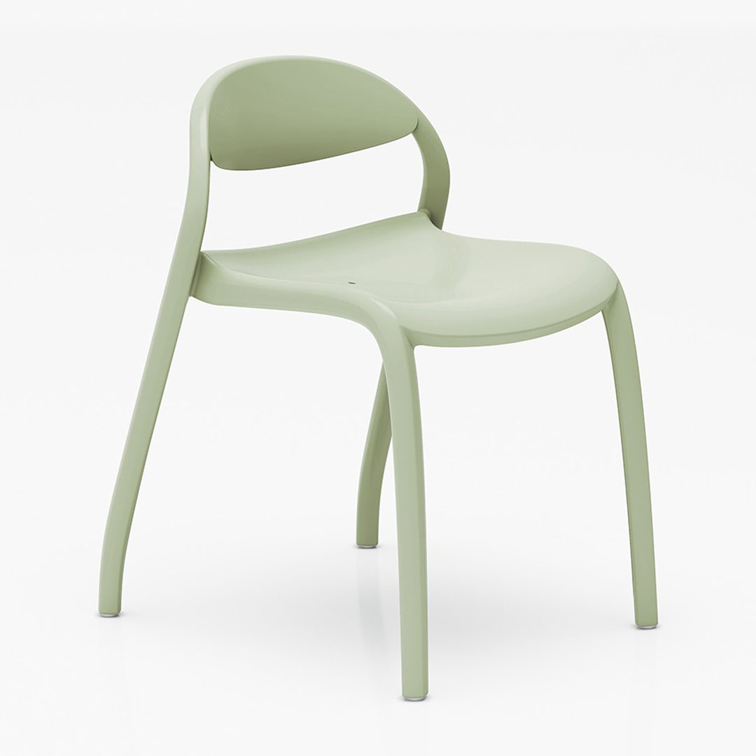 Flexi Junior Stacking Chair Green Angled To Front From Right Side