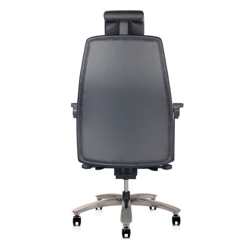 Monarch Controller Chair Black Genuine Leather Angled To Back