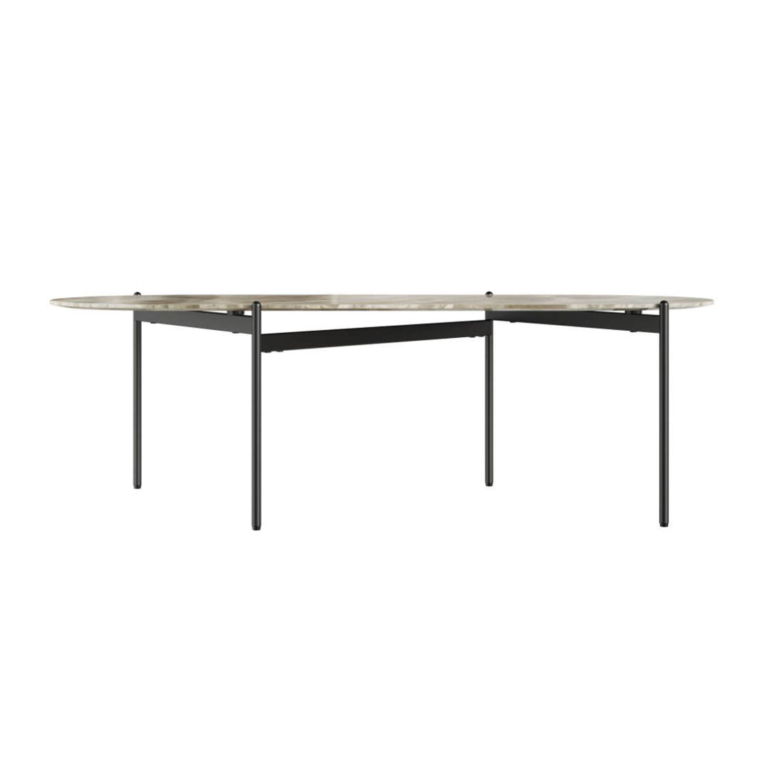 Nido Stone Oval Coffee Table From Side