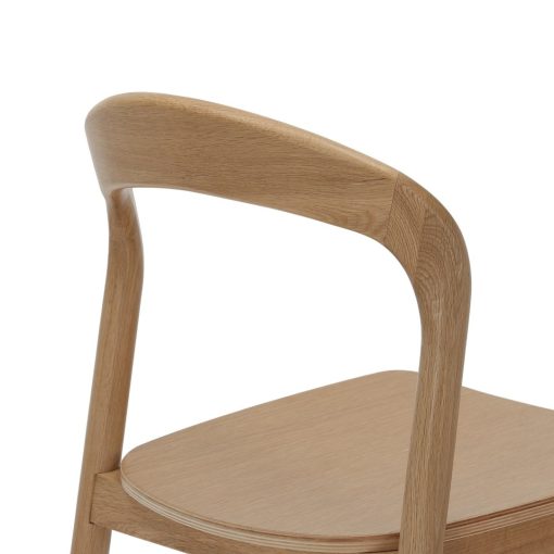 Nodo timber chair angled to back rest from back