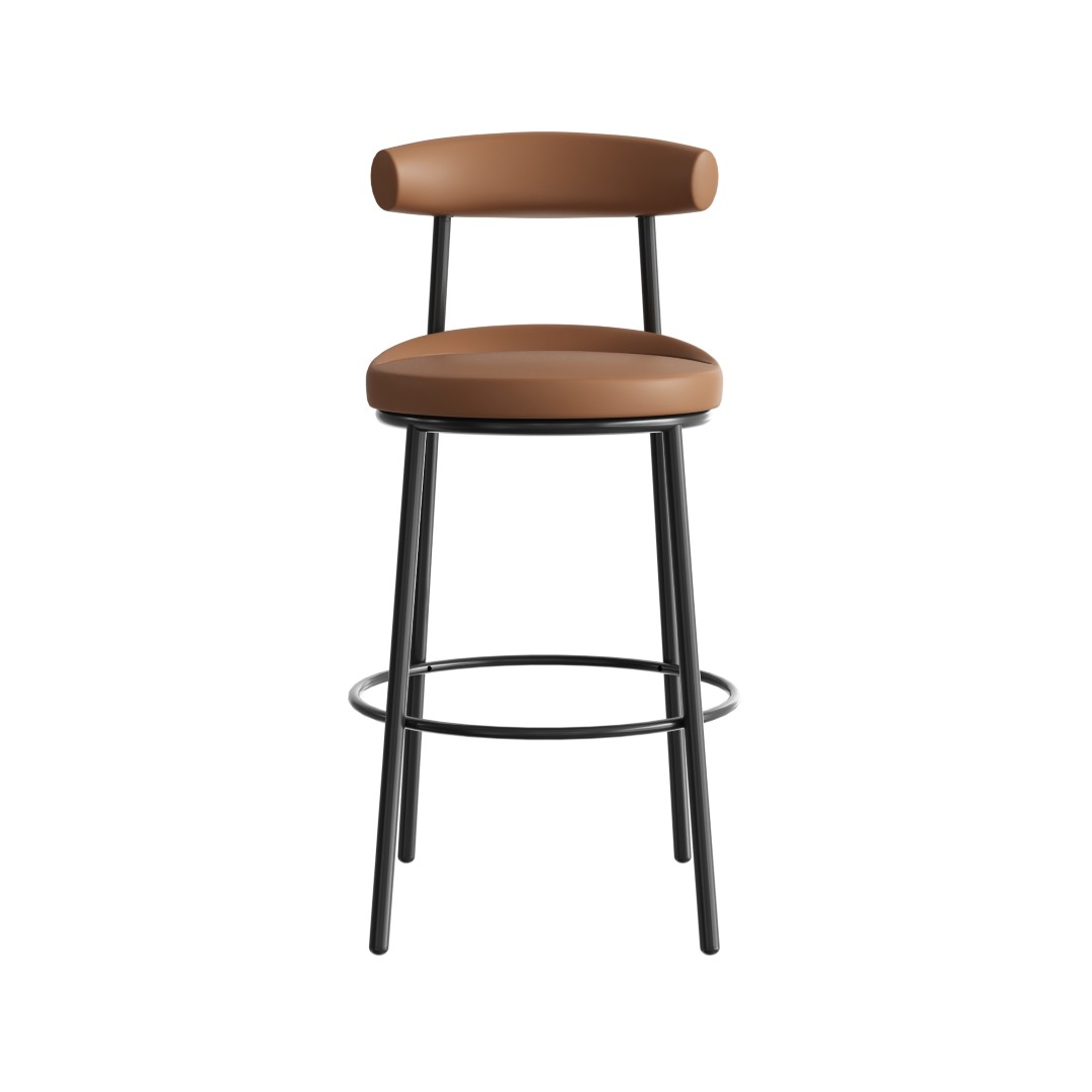NYX 750 Breakout Stool Amber PU Leather From Front