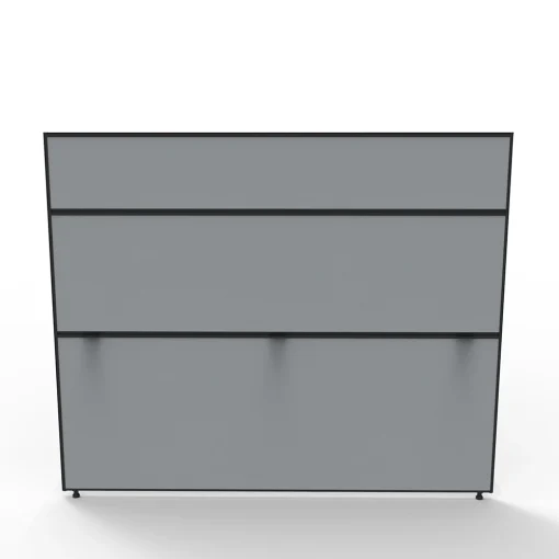 SHUSH30 1800x1500 grey fabric black frame angled to front