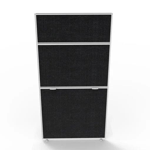 SHUSH30 750x1500 black fabric white frame angled to front