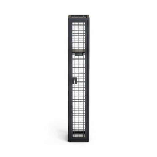 Steel mesh single door locker from front