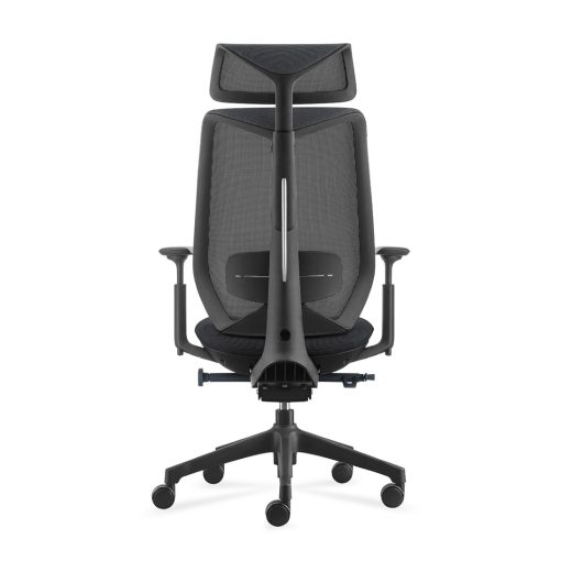 Titan high back mesh office chair black angled to back