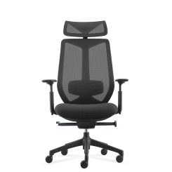 Titan high back mesh office chair black angled to front