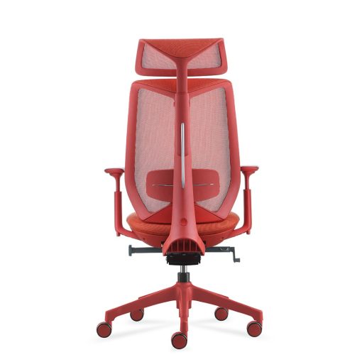 Titan high back mesh office chair coral angled to back