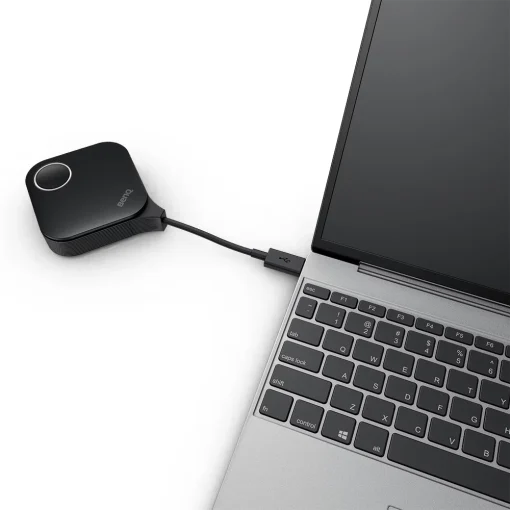 BENQ InstaShow WDC25 Close Up Of Button Plugged Into Computer