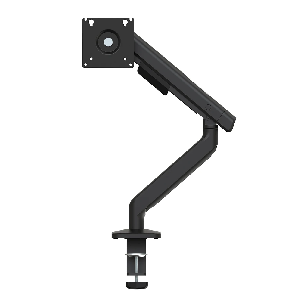 Linea Single Monitor Arm Black From Front