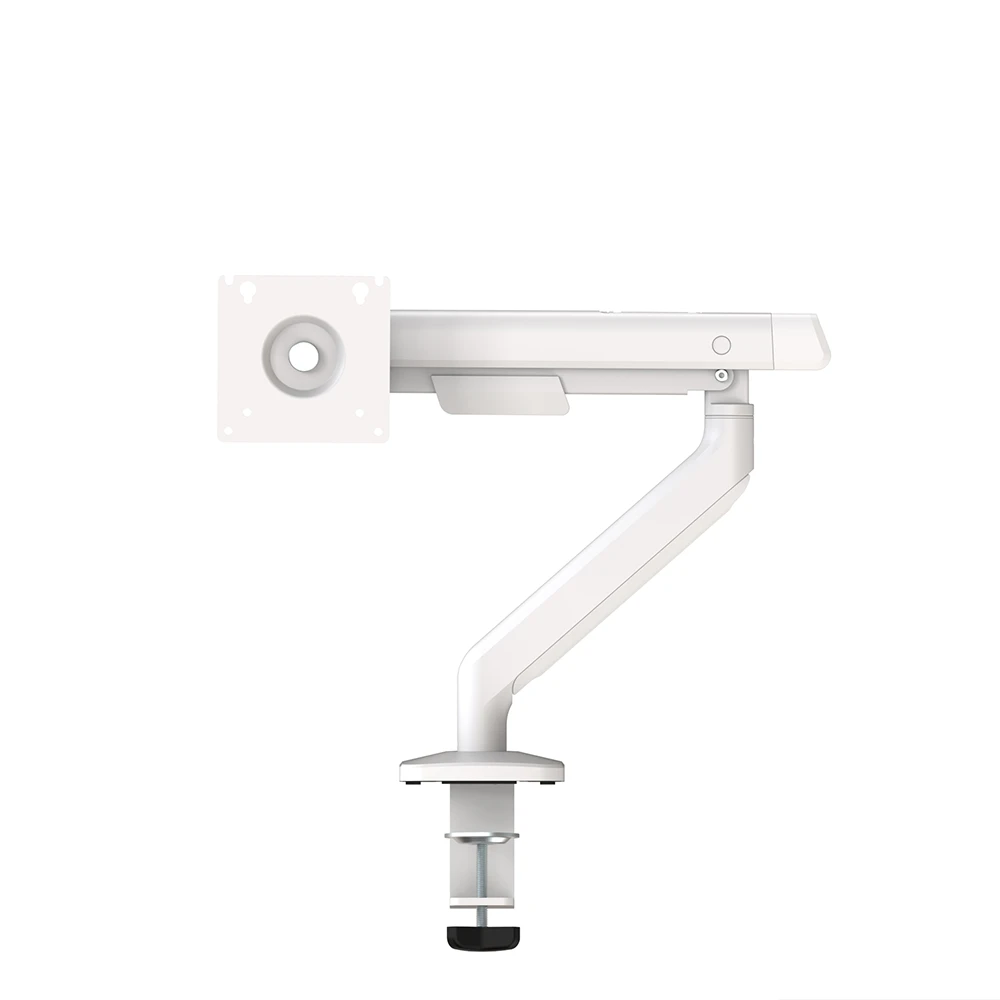 Linea Single Monitor Arm White From Front